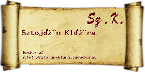 Sztoján Klára névjegykártya
