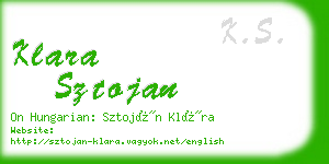 klara sztojan business card